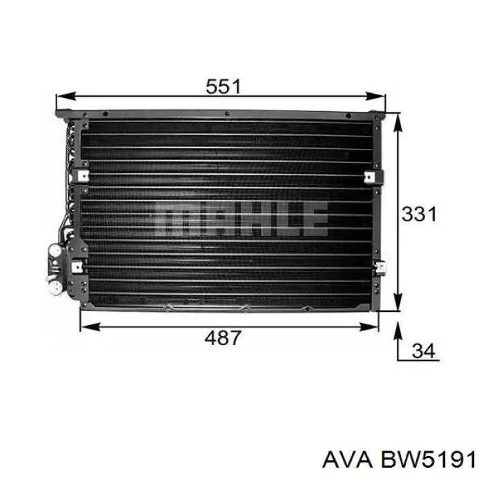 BW5191 AVA радиатор кондиционера