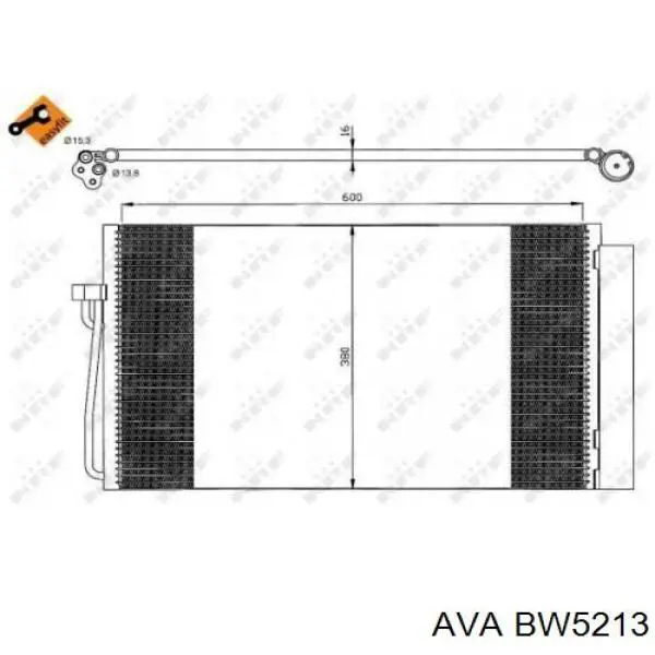 Радиатор кондиционера BW5213 AVA