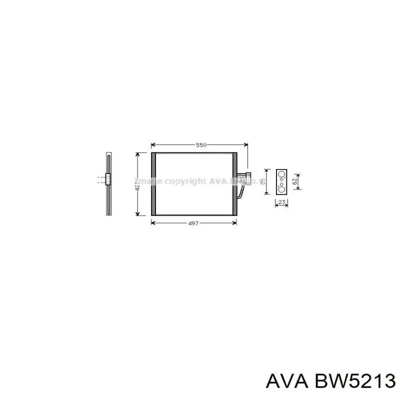 Радиатор кондиционера BW5213 AVA