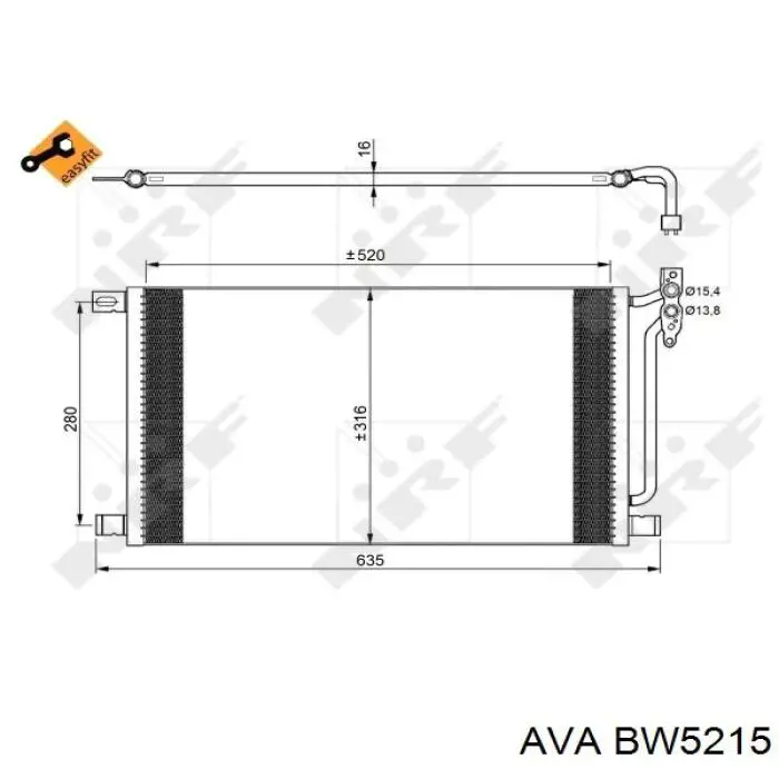 BW5215 AVA радиатор кондиционера