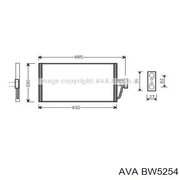 BW5254 AVA радиатор кондиционера