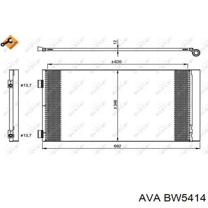 Радиатор кондиционера BW5414 AVA