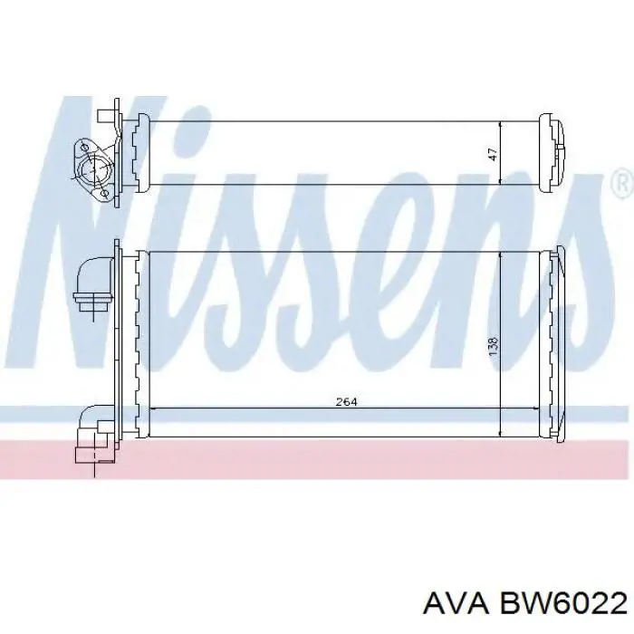 BW6022 AVA радиатор печки