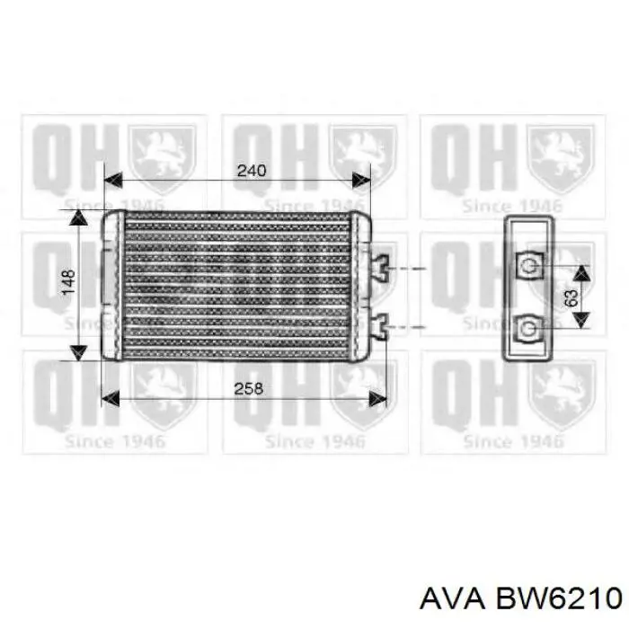 BW6210 AVA радиатор печки