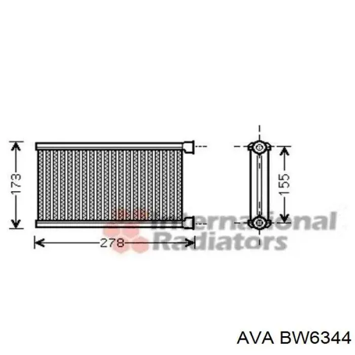 bw6344 AVA радиатор печки