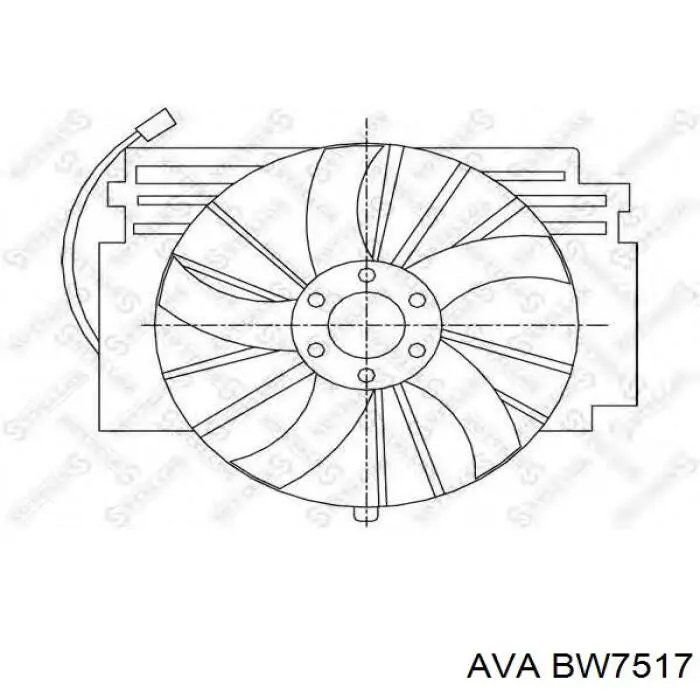Диффузор радиатора кондиционера, в сборе с крыльчаткой и мотором AVA BW7517 цена, от 186.09 USD