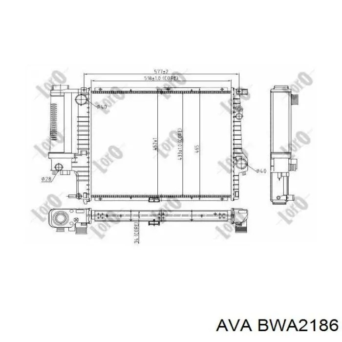 Радиатор BWA2186 AVA