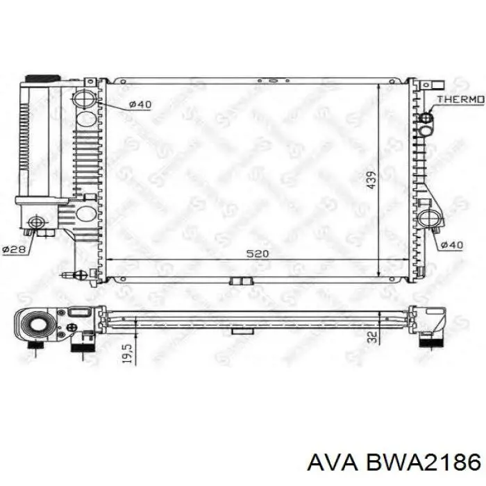 BWA2186 AVA Радиатор основной