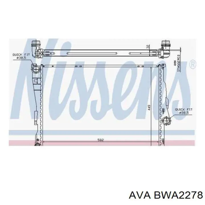Купить BWA2278 AVA Радиатор водяной