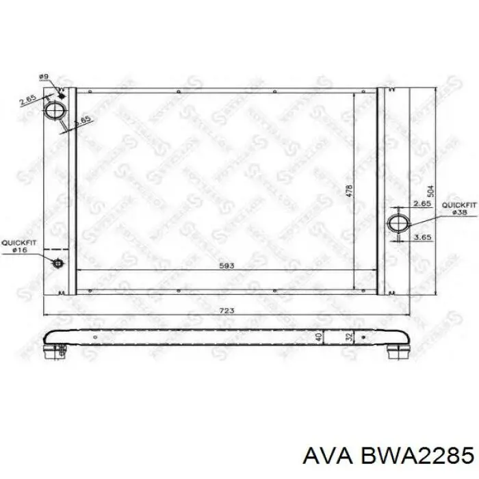Купить BWA2285 AVA Радиатор водяной