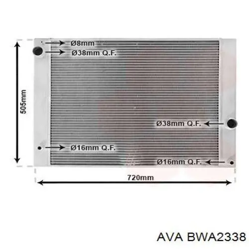 Радиатор охлаждения двигателя AVA BWA2338 цена, от 184.26 USD