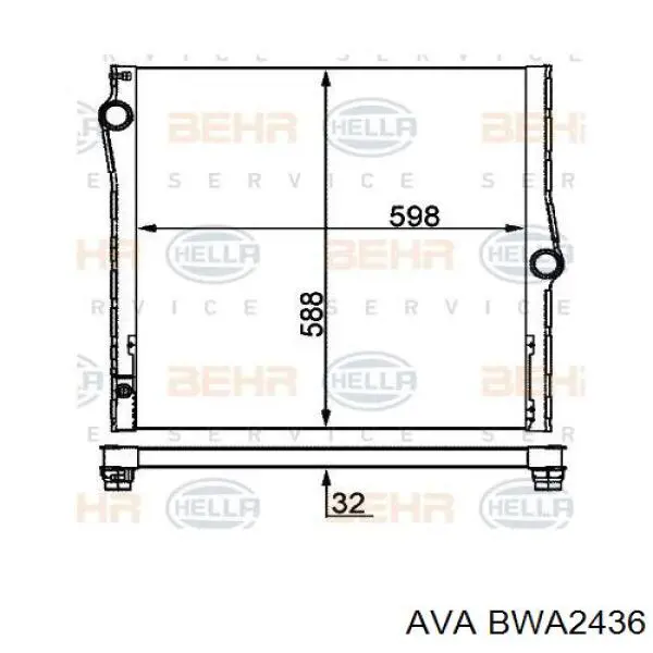 Радиатор охлаждения AVA BWA2436
