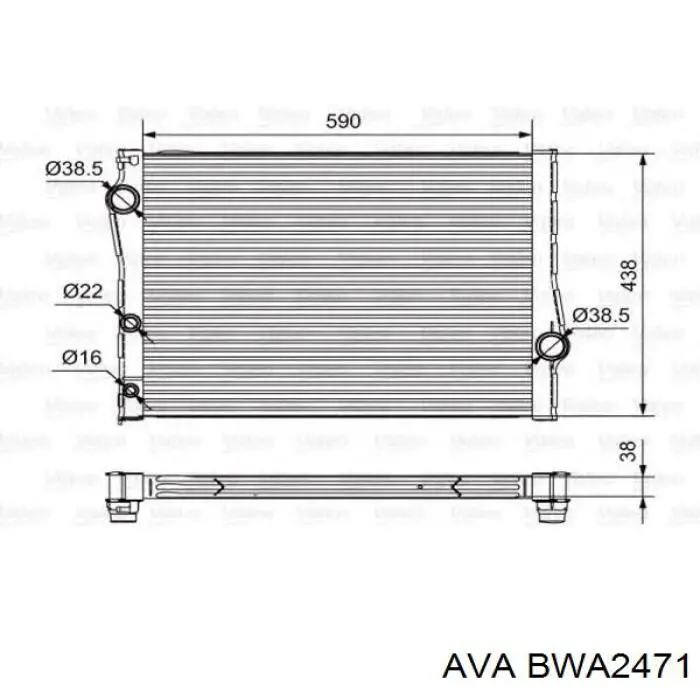 Купить BWA2471 AVA Радиатор водяной