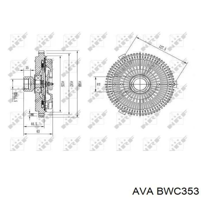 Вискомуфта вентилятора BWC353 AVA
