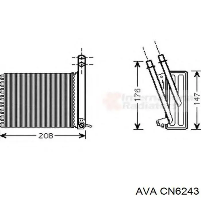 Радиатор печки (отопителя) задний AVA CN6243