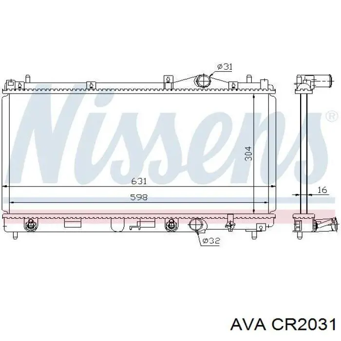 Радіатор охолодження двигуна CR2031 AVA