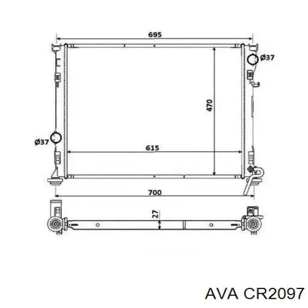 Радиатор охлаждения двигателя AVA CR2097 цена, от 99.75 USD