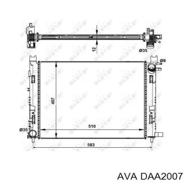 Radiador refrigeración del motor DAA2007 AVA