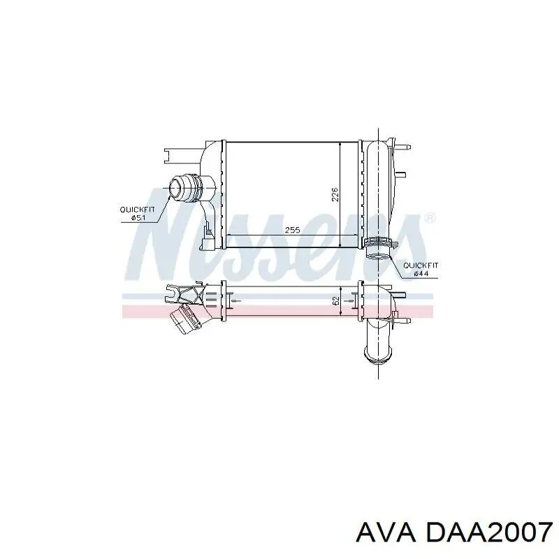 Радиатор охлаждения AVA DAA2007