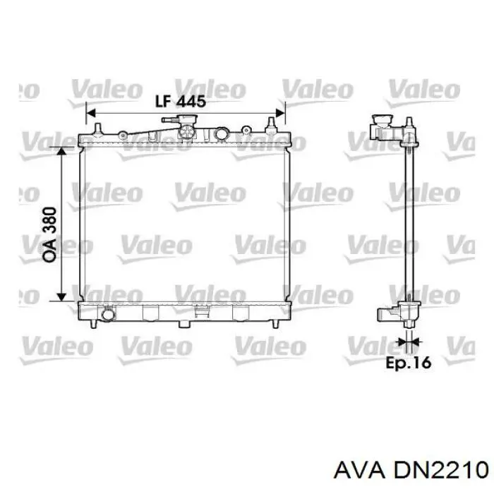 Радиатор DN2210 AVA