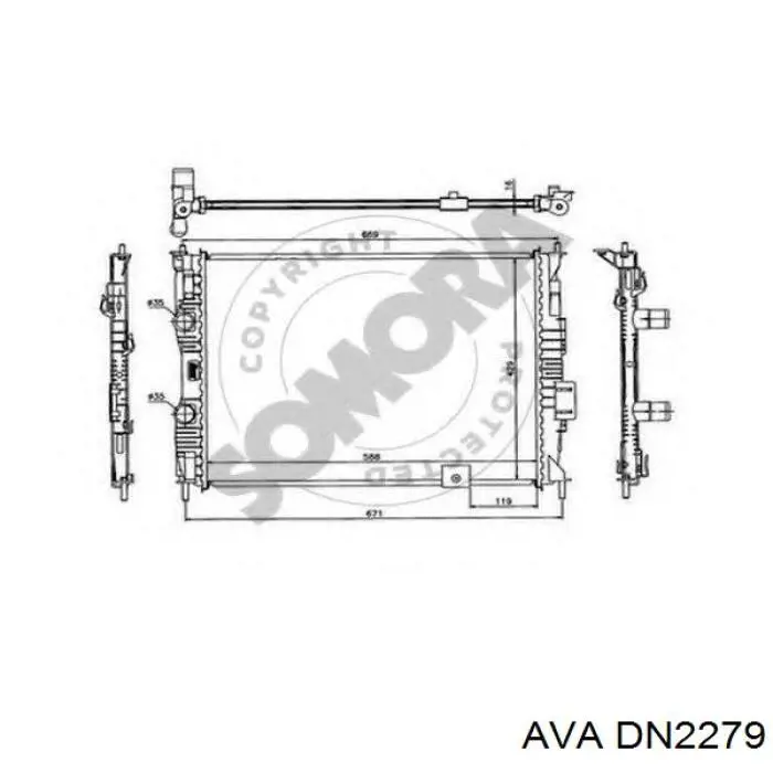 Радиатор DN2279 AVA