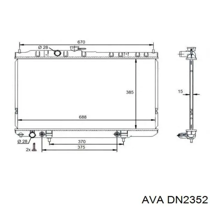 Радиатор DN2352 AVA