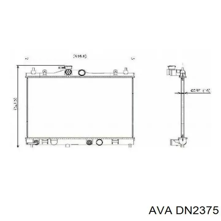 Радиатор охлаждения двигателя AVA DN2375 цена, от 102.16 USD