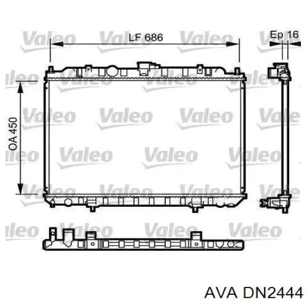 Купить DN2444 AVA Радиатор водяной