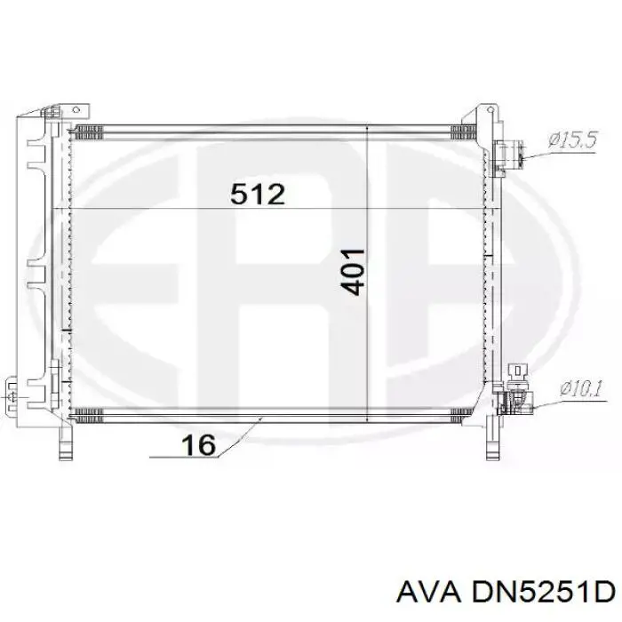 Купить DN5251D AVA Радиатор системы охлаждения кондиционера