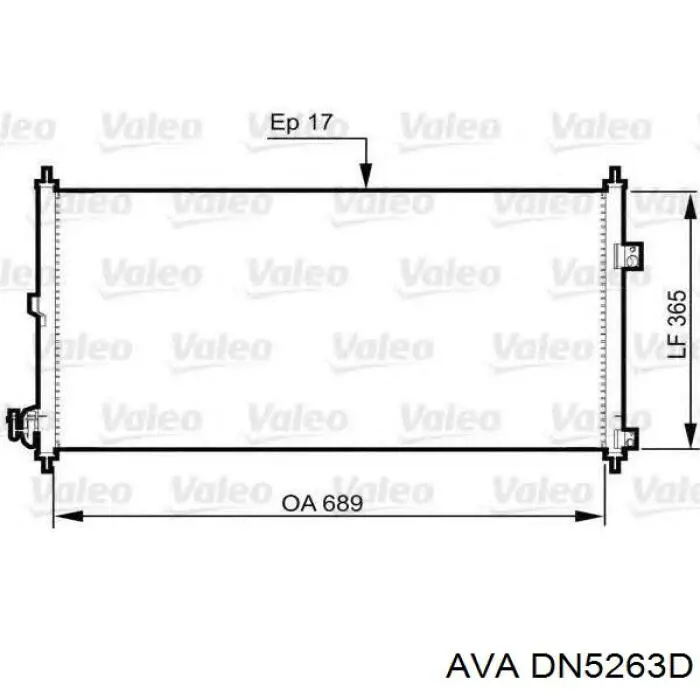 Радиатор охлаждения кондиционера AVA DN5263D