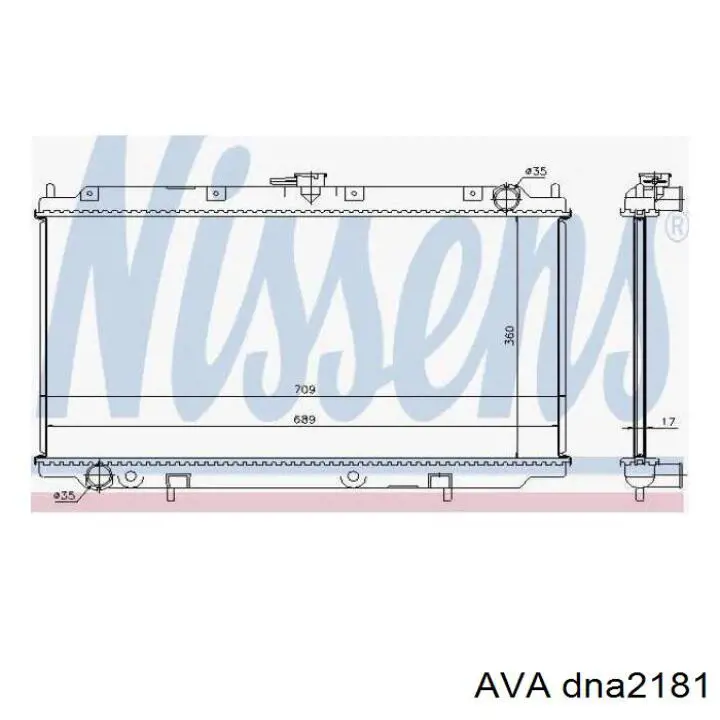 Радиатор охлаждения двигателя AVA DNA2181