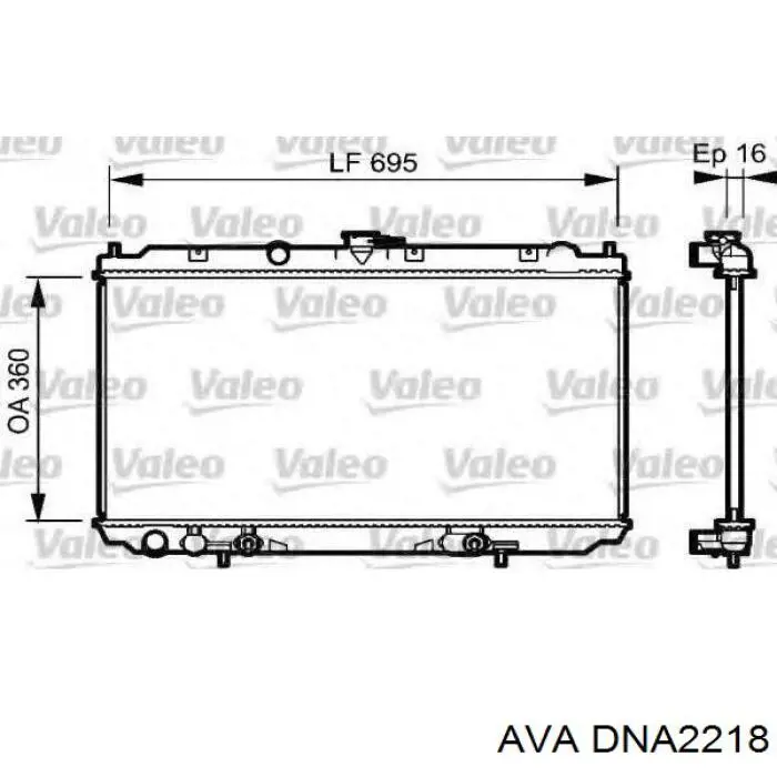 Радиатор охлаждения двигателя AVA DNA2218 цена, от 91.49 USD