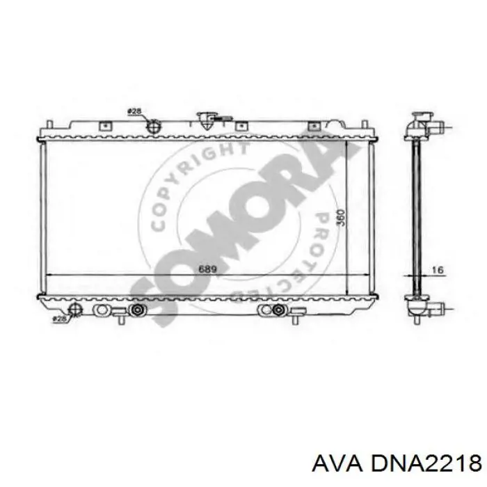 Купить DNA2218 AVA Радиатор водяной