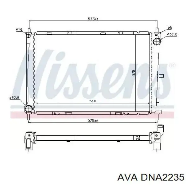 Радиатор охлаждения AVA DNA2235
