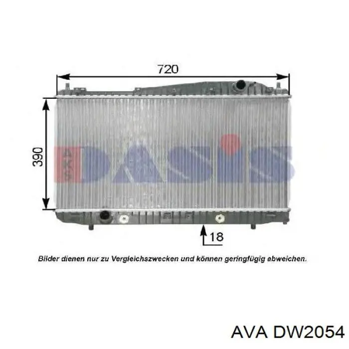 Купить DW2054 AVA Радиатор водяной