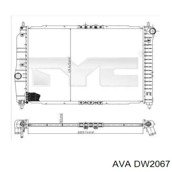 Радиатор DW2067 AVA