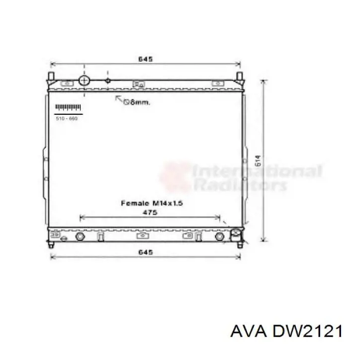 Радиатор DW2121 AVA