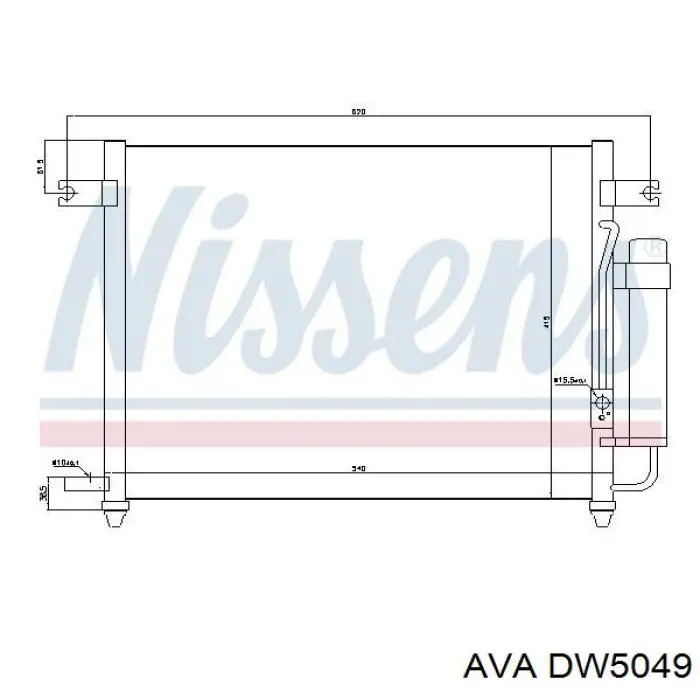 DW5049 AVA радиатор кондиционера