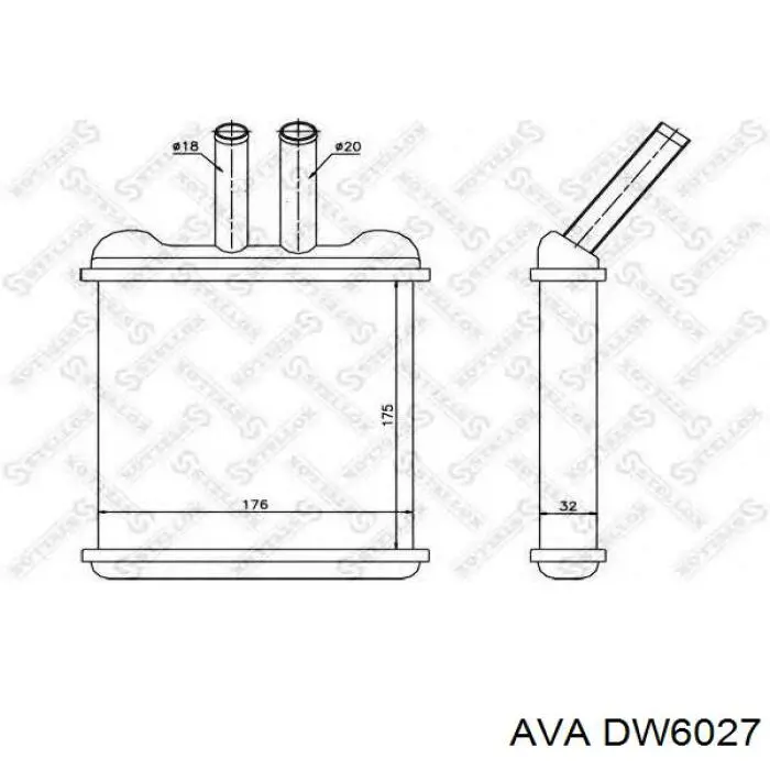DW6027 AVA радиатор печки