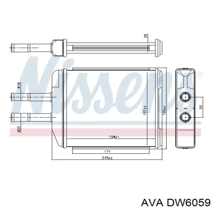 Радиатор печки DW6059 AVA