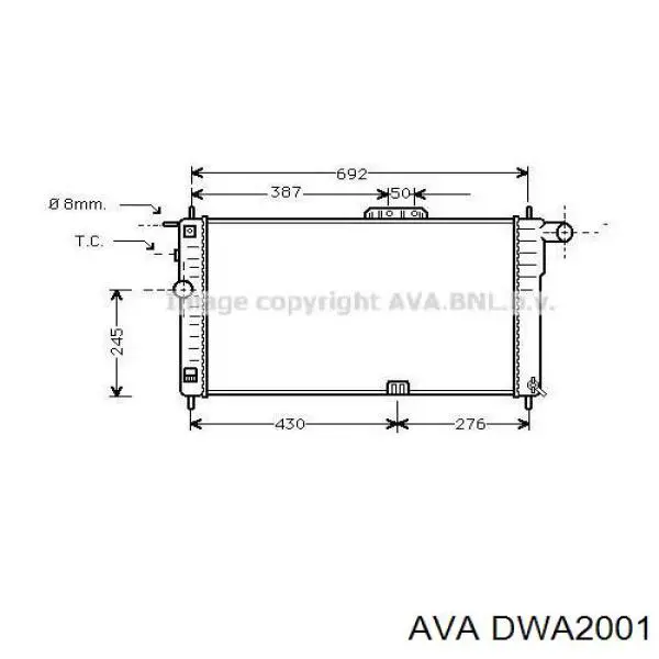 Радиатор DWA2001 AVA