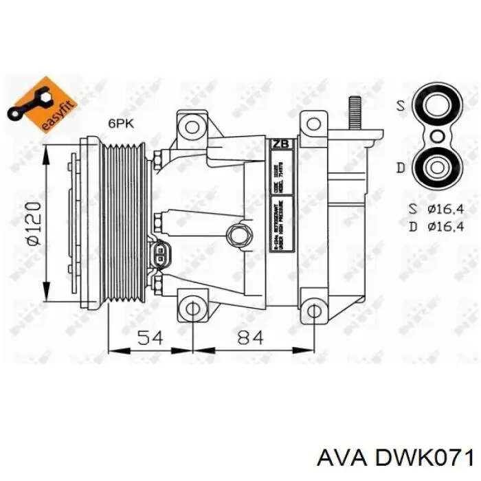 Компрессор кондиционера DWK071 AVA