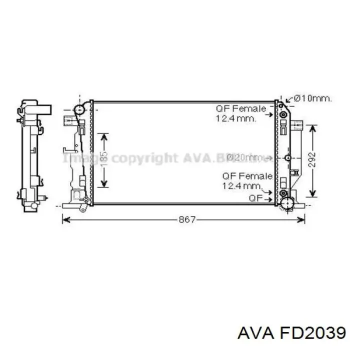 Радиатор 6090704 Ford