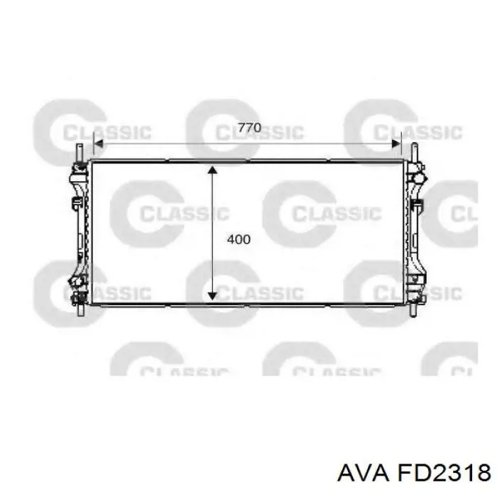 Радиатор охлаждения двигателя AVA FD2318 цена, от 85.10 USD