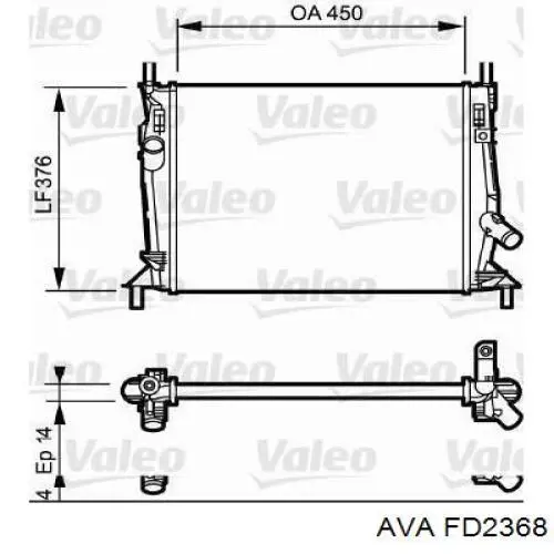 Радиатор FD2368 AVA