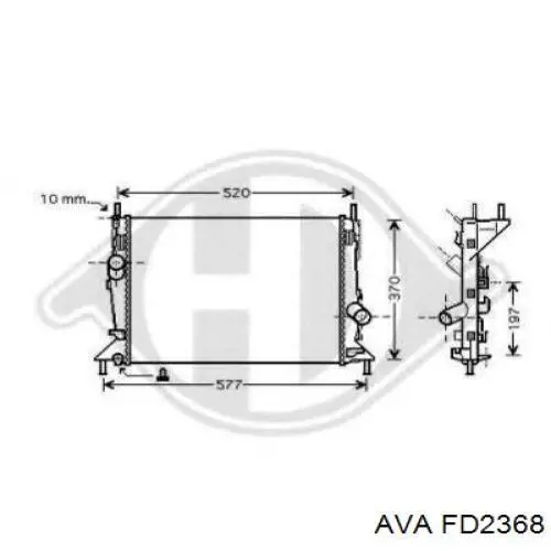 Радиатор охлаждения двигателя AVA FD2368 цена, от 75.57 USD