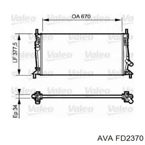Купить FD2370 AVA Радиатор водяной