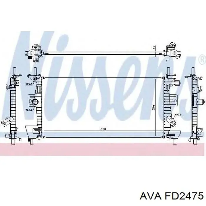 FD2475 AVA Радиатор основной