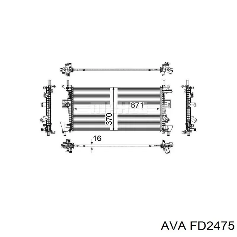 Купить FD2475 AVA Радиатор водяной