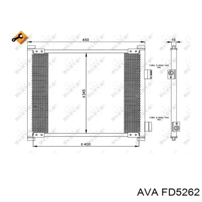 Радиатор кондиционера FD5262 AVA